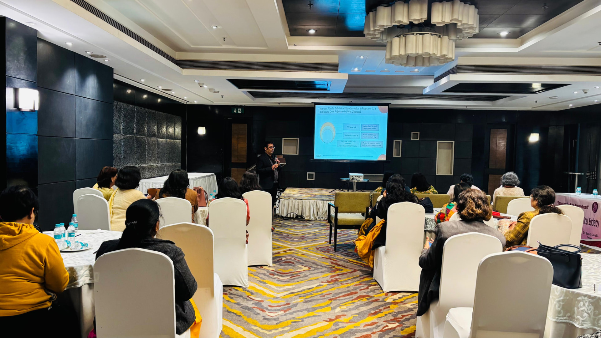 Dr Amit Chhabra presenting on hypothyroidism in pregnancy at Hotel Fortune, Ghaziabad